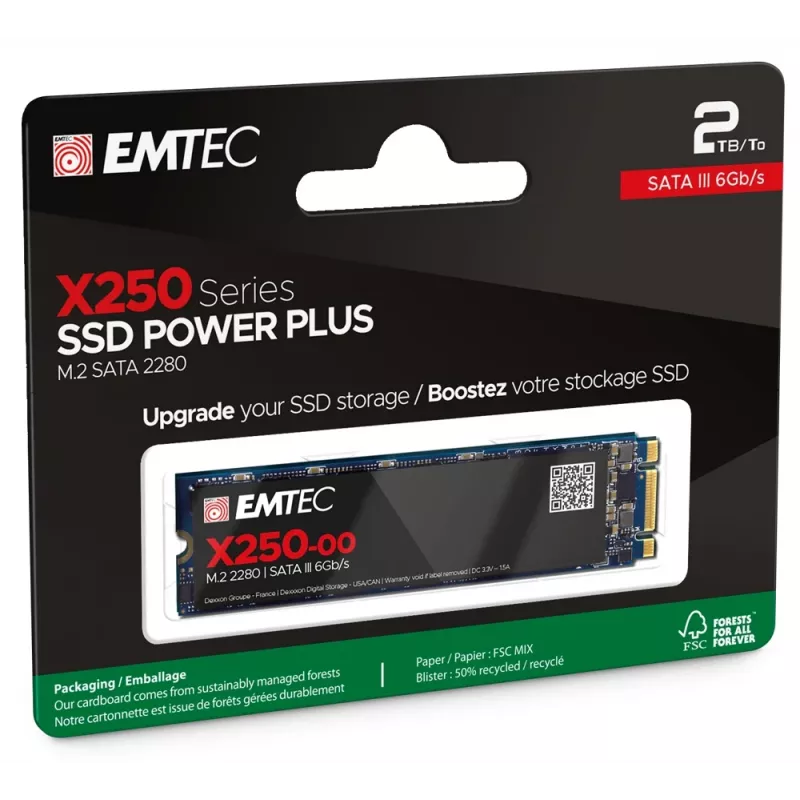 SSD disk Emtec X250 2 TB M.2 Serial ATA III 3D NAND