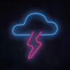 Neon Light MANTA SNL71BL Cloud with Lightning Blue‑Pink – decorative LED neon sign