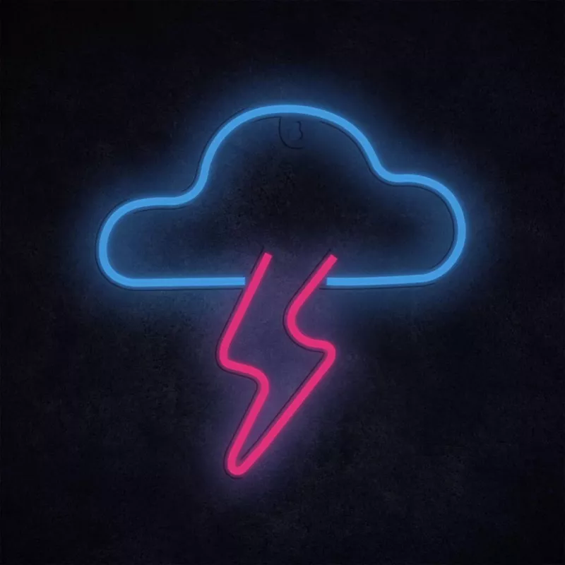 Neon Light MANTA SNL71BL Cloud with Lightning Blue‑Pink – decorative LED neon sign