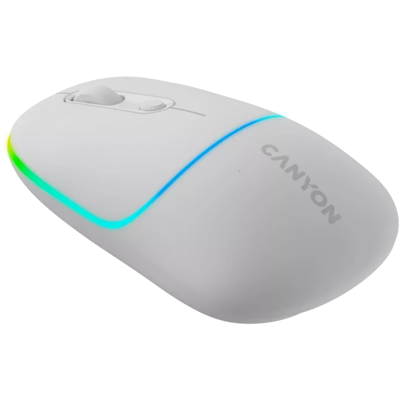 Canyon MW-22 CNS-CMSW22SW Mouse – 2 in 1 Bluetooth/2.4GHz – optical – 800/1200/1600DPI – 4 Buttons – RGB lighting – rechargeable – Snow White