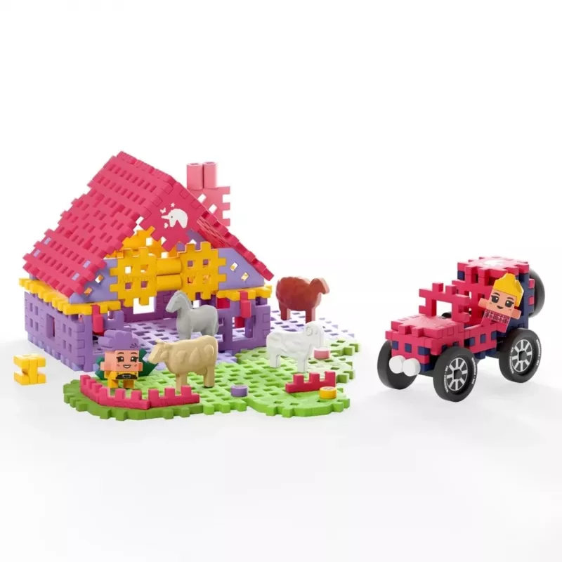 Toy construction set Marioinex Mini Waffle 112 pieces – Farmer Urocze Ranczo, multicolour, age 6+