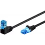 Goobay CAT 6A Patch Cable 1x 90° angled, U/UTP, Black, 0.5 m - latch tab top, CCA Copper Mix (51528)