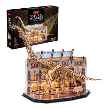 3D LED Puzzle Dante CubicFun NatMus Brachiosaurus 05447 – educational assembly model with LED light