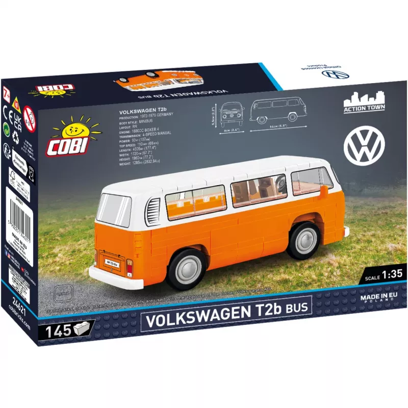 Model kit Cobi Volkswagen T2b Bus orange, scale 1:35, construction set