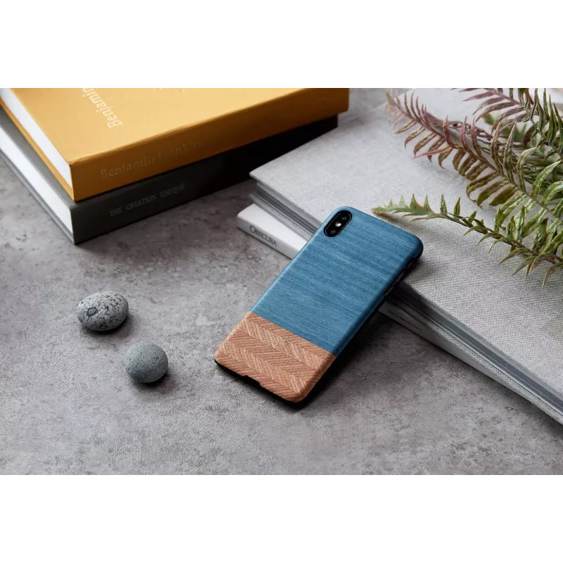 Smartphone case man and wood for iPhone XS Max — denim black