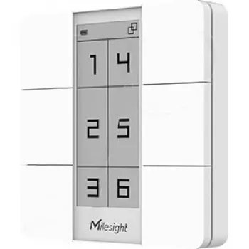 Wireless scene button Milesight WS156-868M E-ink display LoRaWAN, 868 MHz