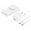 Indoor Charger Belkin UltraCharge 25w Qi2 3in1 Magnetic Charger EU White Square