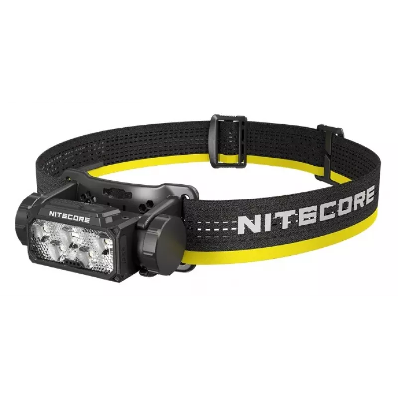 Headband flashlight Nitecore HC60 UHE with 4000 mAh battery, 6-LED, waterproof, shockproof, black/yellow