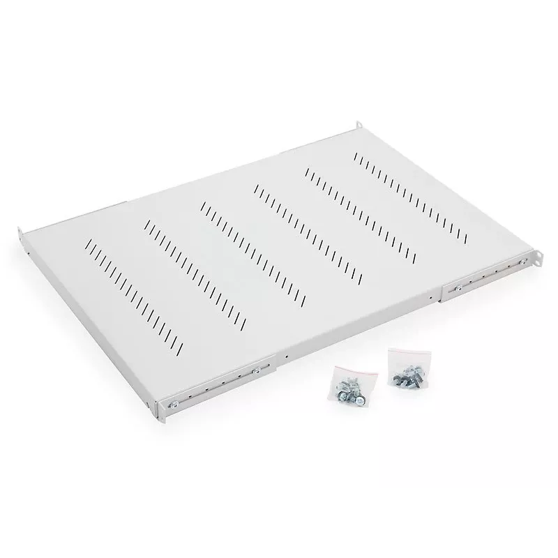 Triton RAC-UP-650-H4 19 inch Heavy-Duty Fixed Shelf, 1U, 650mm Deep, 150kg Load, Cream Grey (RAL 7035)