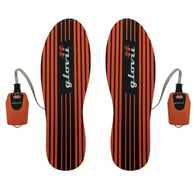Heated insole Glovii GW4U unisex, polyester 100%, size EU 36–48, red/black, lithium‑ion battery