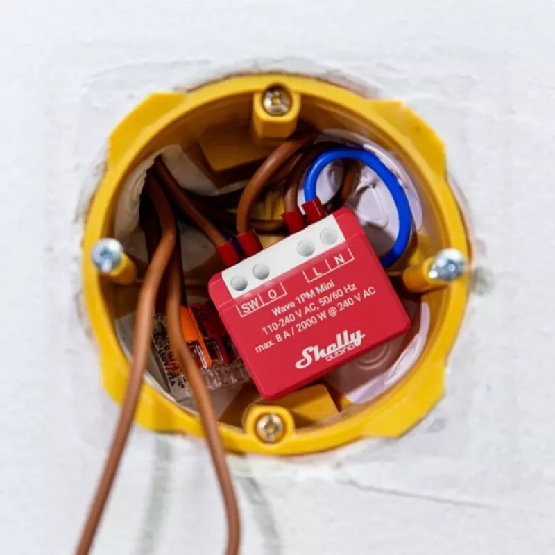Shelly Qubino Wave 1PM Mini Z-Wave measuring-switching actuator Red