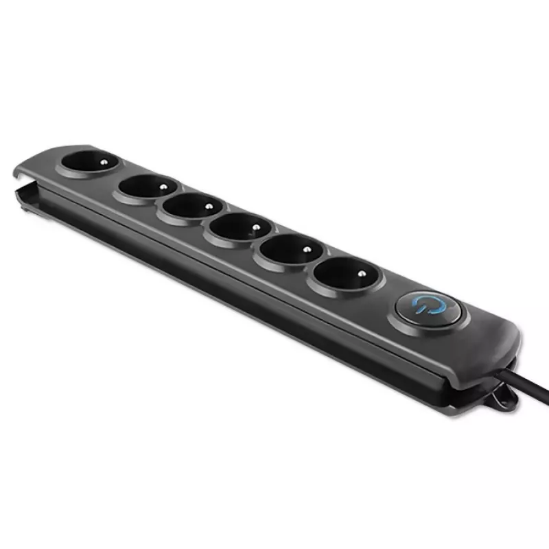 Surge Protector Qoltec 50112 Black 6 AC outlets 230V 3m