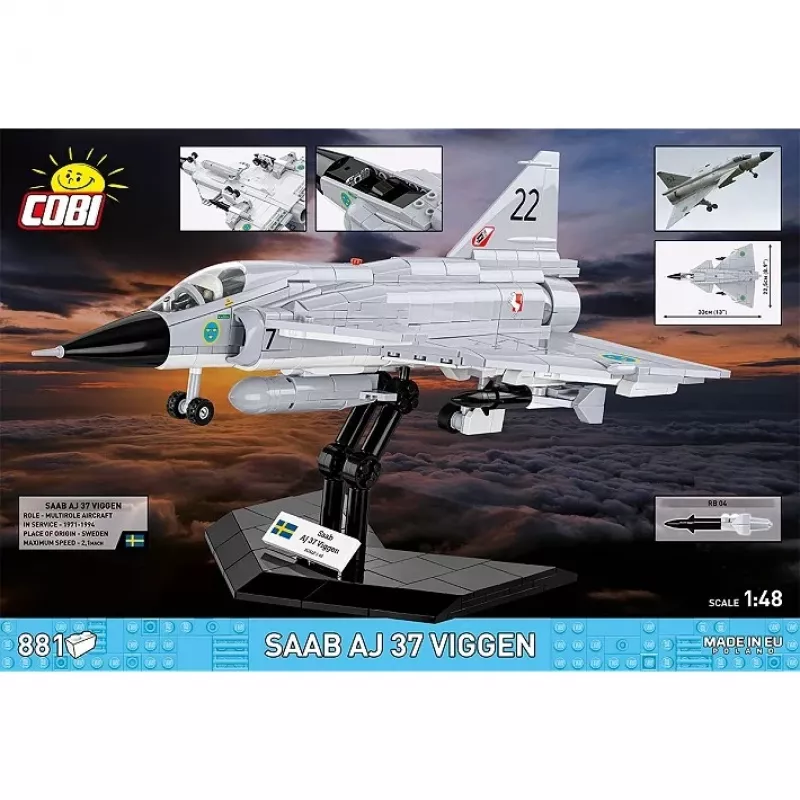 Cobi Blocks Saab AJ 37 Viggen 881 elements construction set