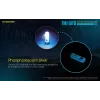 Keychain flashlight Nitecore TIKI GITD BLUE — grey, USB rechargeable, 1 lm, 55 mm, 12 g, IP66, shockproof