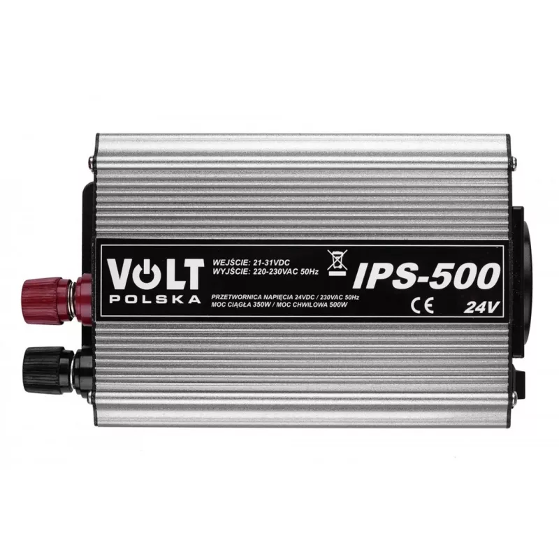 Power inverter AZO 350/500W 24V to 230V model 4PRZ24230IPS500, 350W continuous / 500W peak