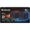 PC speakers DEFENDER J3 2.0 6W LED USB, 2×3W RMS, 90–20000 Hz, 3.5 mm, black