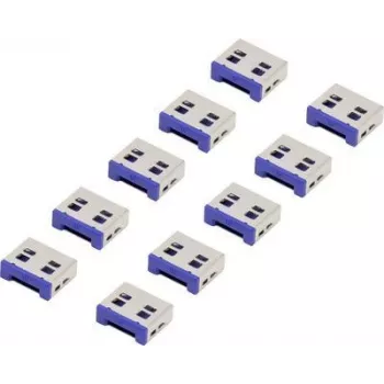 Renkforce USB Port Schloss RF-4695230 pack of 10 Set Silver-Blue RF-4695230 (RF-4695230)