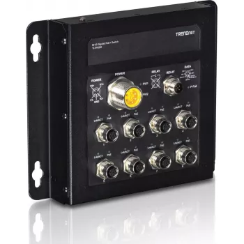 TRENDnet TI-TPG80 - Switch - unmanaged - 8 x 100/1000/10000 + 1 x Shared Gigabit SFP + 1 x SFP - wall-mountable - DC