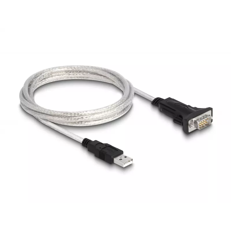DeLOCK 63465 Serial Cable Black Transparent 1.8m USB Type-A DB-9