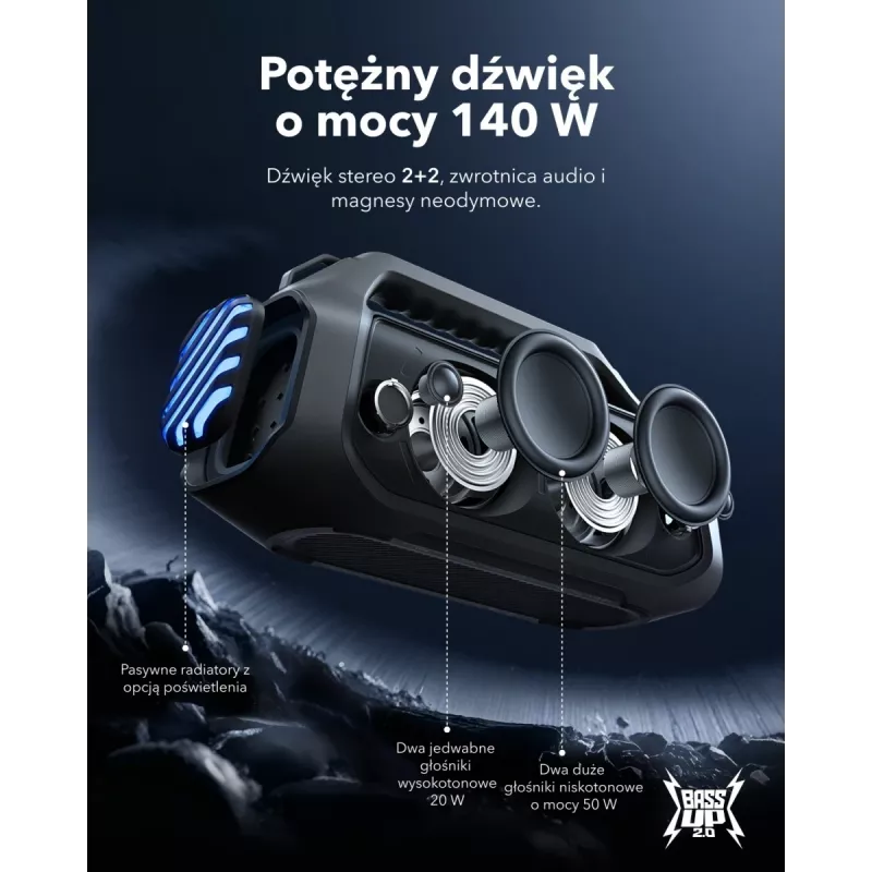 2.1 portable speaker system Anker Soundcore Boom 2 Plus 140 W