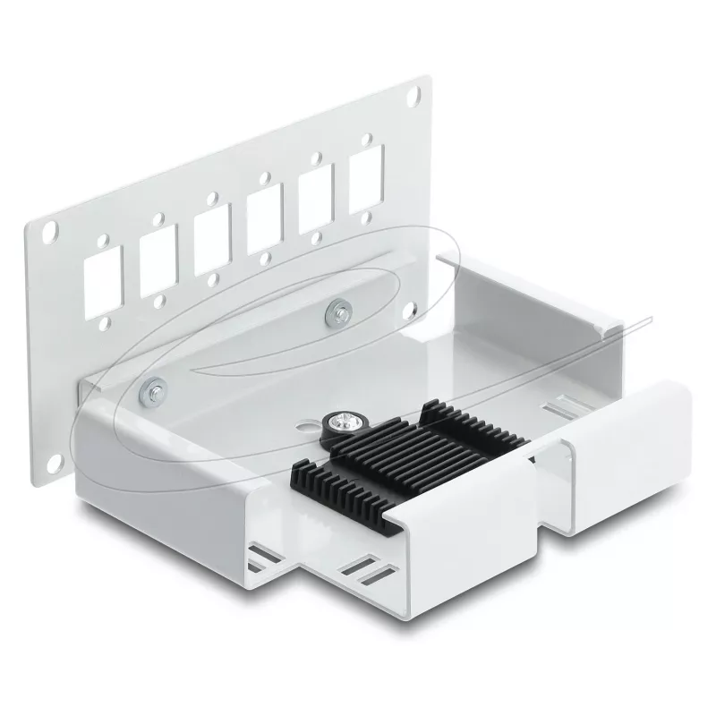 Patch panel DELOCK 6‑port for SC simplex or LC duplex, grey metal, DIN‑rail mounting