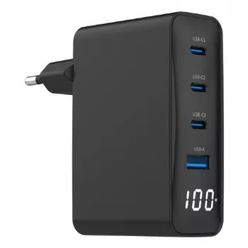Gembird TA-UC-PDQC100LCD-01-BK mobile device charger Laptop, Smartphone Black AC Fast charging Indoor
