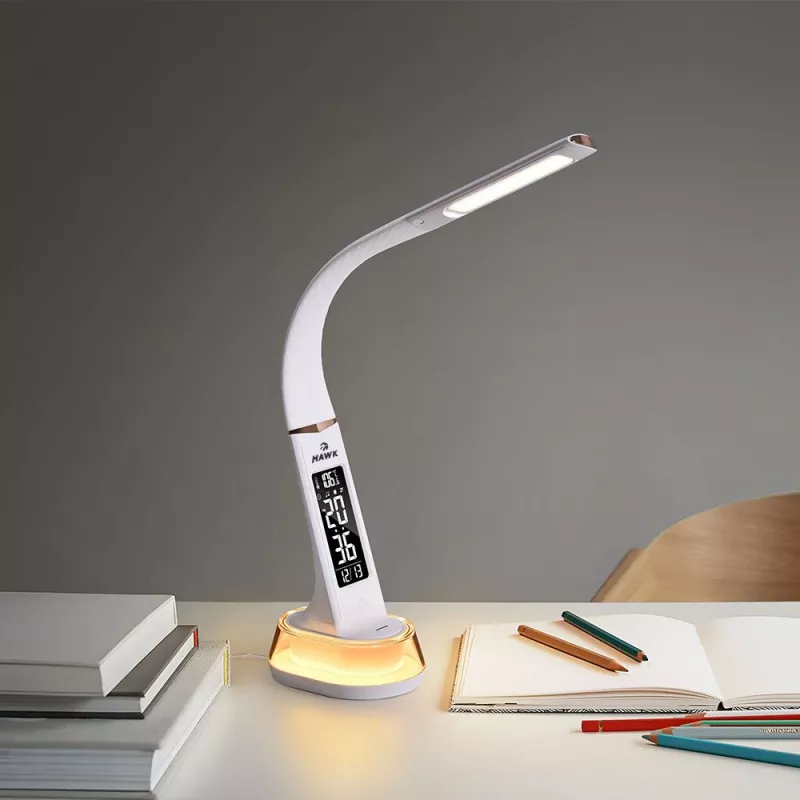 Desk lamp Hawk HW-LAMP05 White LED adjustable — compact LED task lamp with adjustable arm