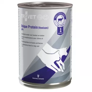 Wet dog food TROVET UPV Unique Protein Venison 400 g — limited single animal protein