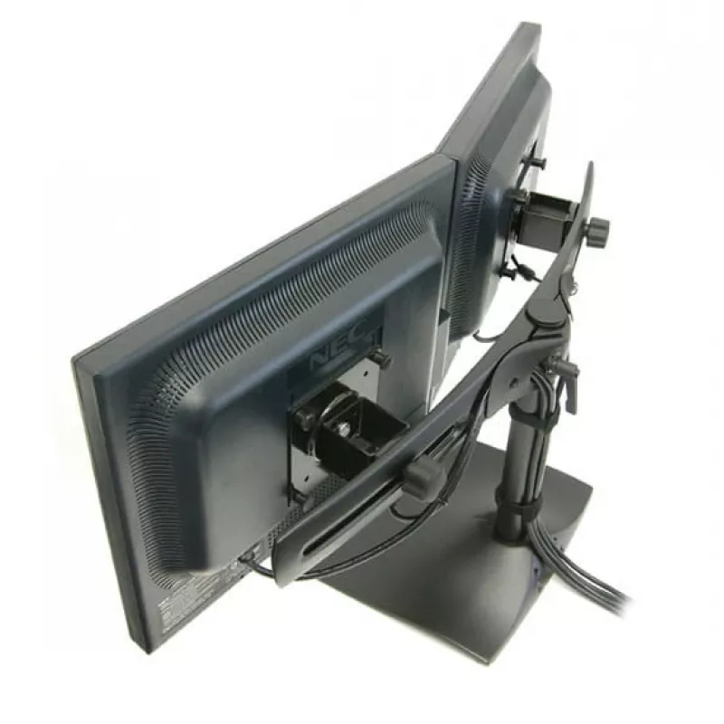 Ergotron DS100 - Stand - horizontal - for 2 LCD-Displays - Aluminium, Steel - Black - Screen Size: to 61 cm (to 24 inch)