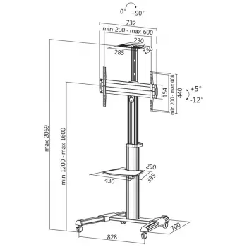 LogiLink BP0025 Multimedia Cart/stand White Flat Panel