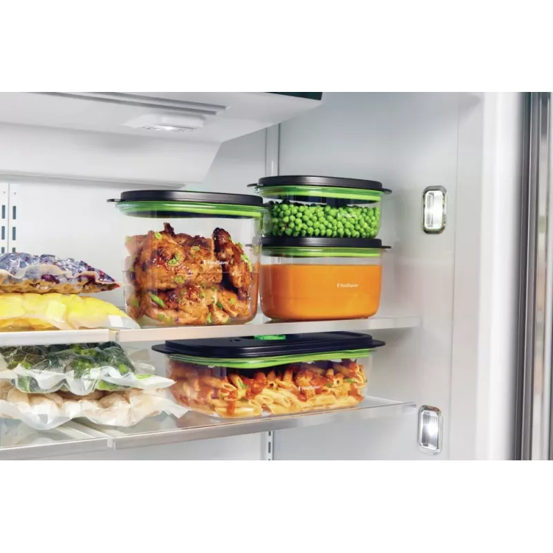 Food storage container FoodSaver FFC023X 1.8 L oval Tritan, black transparent, vacuum pump, dishwasher-safe