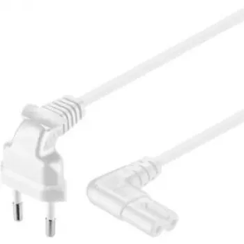 Wentronic Goobay Euro Anschlusskabel beidseitig abgewinkelt, 5 m, Weiß - Eurostecker (Typ C, CEE 7/16) > Gerätebuchse C7 (97357)