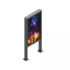 Signage Display Enclosure Edbak POK101 Steel Black Portrait 862x200x1981mm