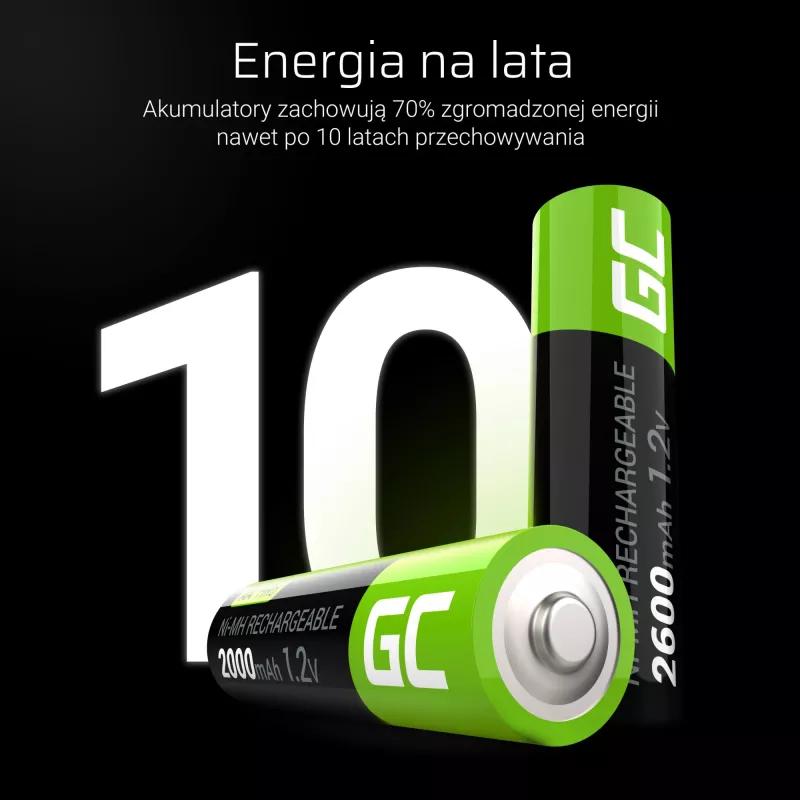Rechargeable battery Green Cell GR02 — NiMH AA 1.2V 2000 mAh, 2 pcs
