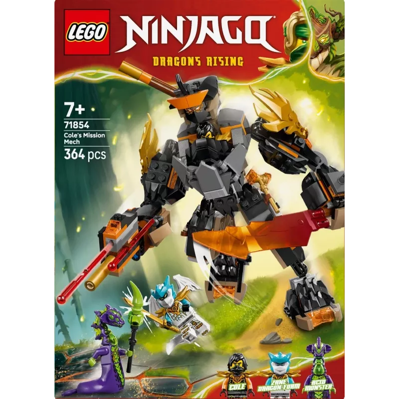 LEGO NINJAGO 71854 Cole's Mission Mech and Dragon Zane