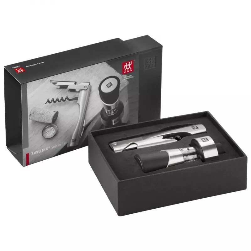 ZWILLING Sommelier wine tool set — rectangular case 100×190×42 mm, 2 pcs