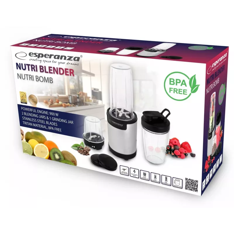 Tabletop blender Esperanza EKM030 Black Stainless steel