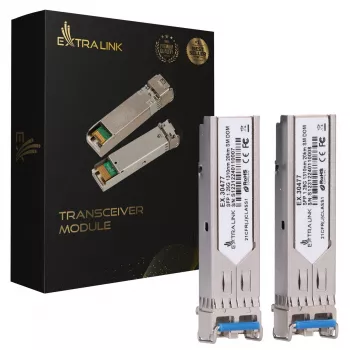 Extralink SFP Module SFP 1.25G 2-Pack, 1.25Gbps, LC/UPC, 1310nm, 20km, Single Mode, DOM (Dedicated to HP/Aruba)
