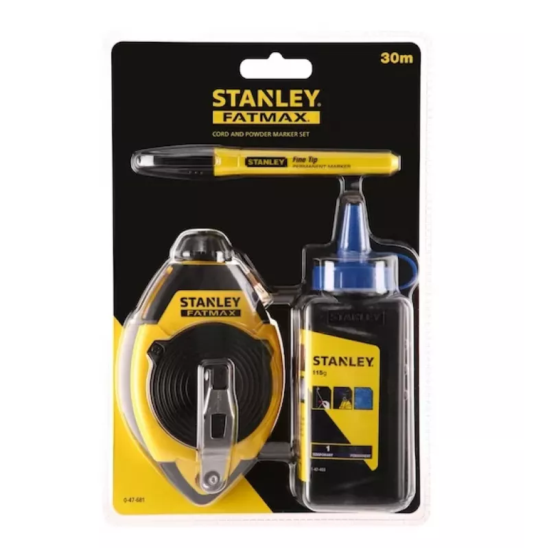 Chalk Line Kit STANLEY FATMAX 30 m, plastic casing, black/yellow (0-47-681)