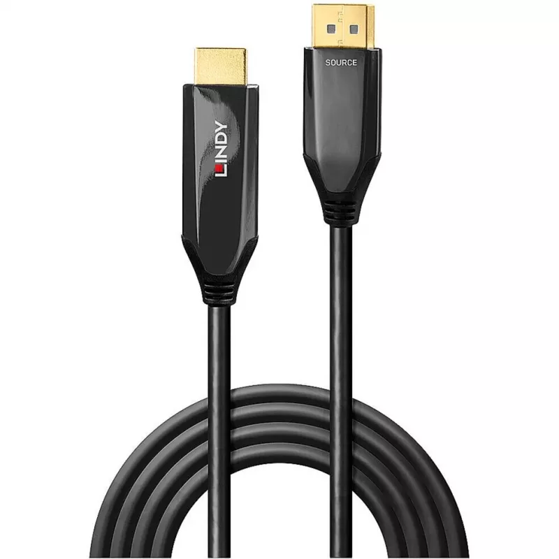Lindy 3m Active DisplayPort 1.4 to HDMI 8K60 Cable, 3 m, DisplayPort, HDMI, Male, Male, Straight