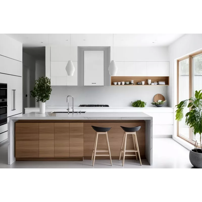 Akpo WK-12 Carmen white semi-matte T800 linear LED cooker hood