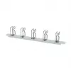 Rack cable management panel 1U ALLNET metal with 5 large loops, light gray
