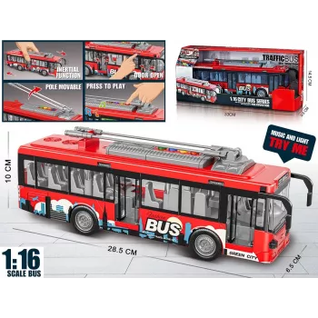 Toy bus with lights, sound and opening door Madej model 012865