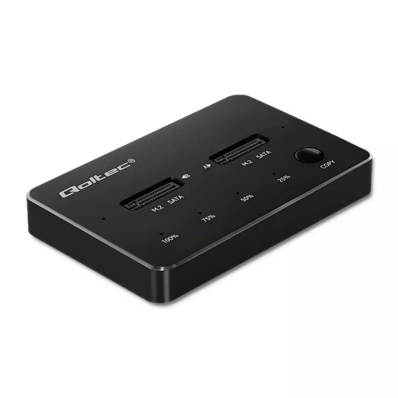Qoltec 50310 Drive docking station 2x SSD M.2 SATA NGFF USB Type C