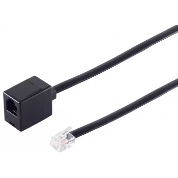 Telephone extension cable ShiverPeaks 70230-6/6 — modular RJ ISDN, 6/6 wiring, Western plug