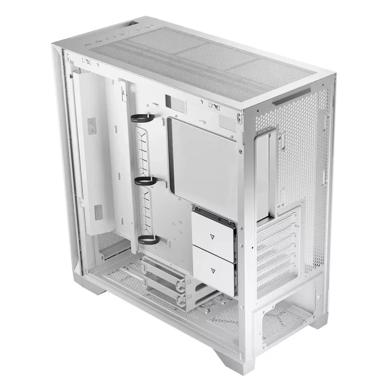 PC Case MODECOM VOLCANO EXPANSE S MIDI Tower — White, microATX, tempered glass, USB-C, supports GPU 430 mm