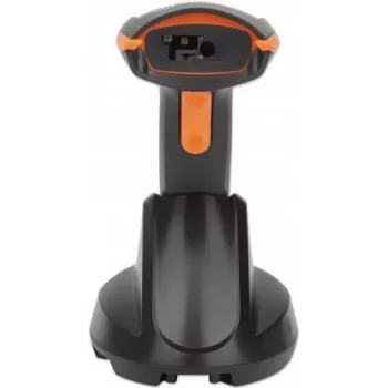Manhattan Wireless 2D Handheld Barcode Scanner, 250mm Scan Depth, up to 80m effective range (line of sight), Max Ambient Light 100,000 lux (sunlight), Black, Three Year Warranty