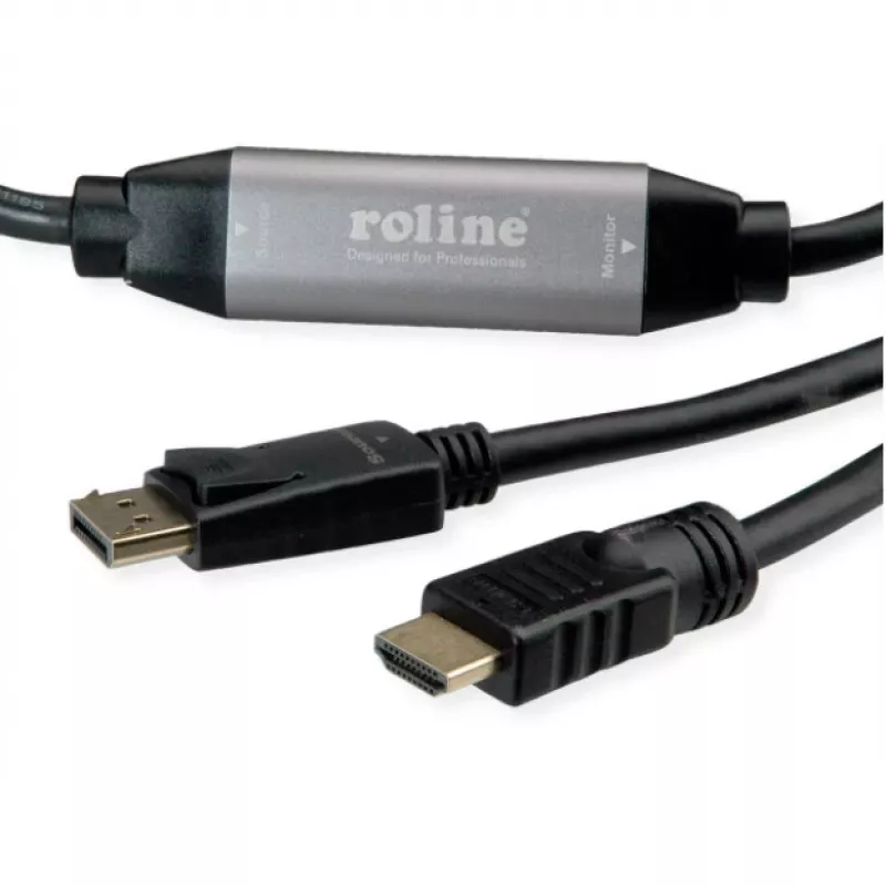 Video Cable Adapter ROLINE 11.04.5776 7.5m HDMI Type A DisplayPort Black
