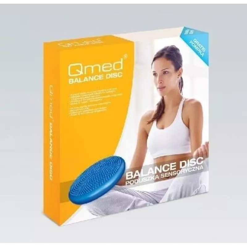 Inflatable stability cushion MDH Sensory Balance Disc DRQM3C0CHXUXP, blue, PVC, Ø350 mm, height 60 mm, max load 200 kg, with tabs