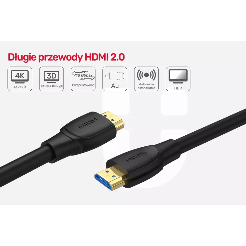 Unitek Cable HDMI 2.0, 4K 60HZ, C11068BK, 7M